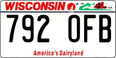 WI license plate 792OFB