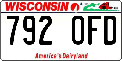 WI license plate 792OFD