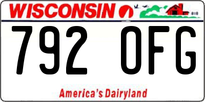 WI license plate 792OFG