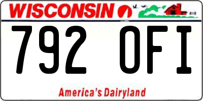 WI license plate 792OFI