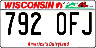 WI license plate 792OFJ