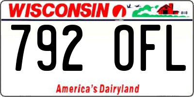 WI license plate 792OFL