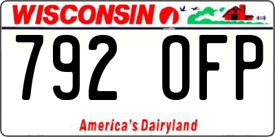 WI license plate 792OFP