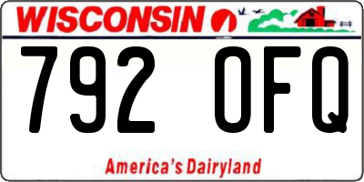 WI license plate 792OFQ