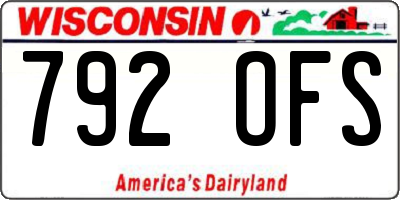 WI license plate 792OFS