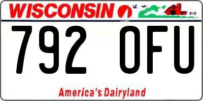 WI license plate 792OFU