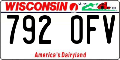 WI license plate 792OFV