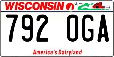 WI license plate 792OGA