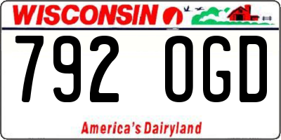WI license plate 792OGD
