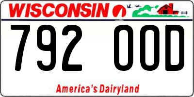 WI license plate 792OOD
