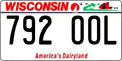 WI license plate 792OOL
