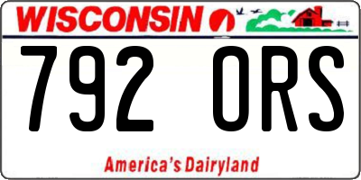 WI license plate 792ORS