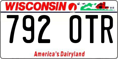 WI license plate 792OTR