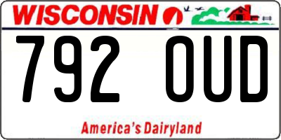 WI license plate 792OUD