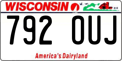 WI license plate 792OUJ