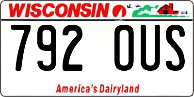 WI license plate 792OUS