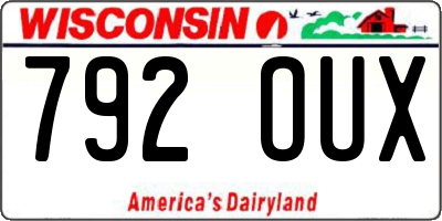 WI license plate 792OUX