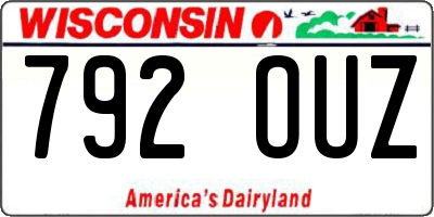 WI license plate 792OUZ