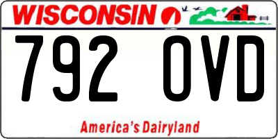 WI license plate 792OVD