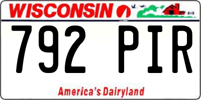 WI license plate 792PIR