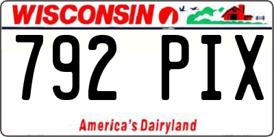 WI license plate 792PIX