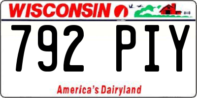 WI license plate 792PIY
