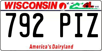 WI license plate 792PIZ