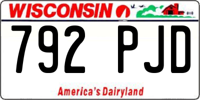 WI license plate 792PJD