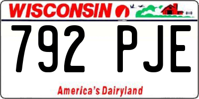 WI license plate 792PJE