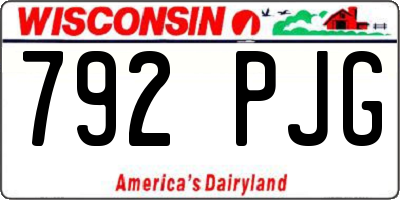 WI license plate 792PJG