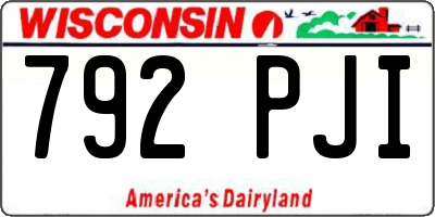 WI license plate 792PJI