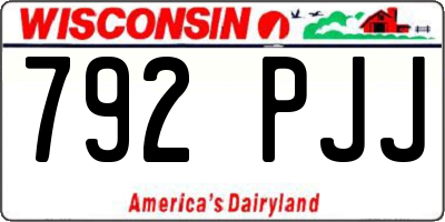 WI license plate 792PJJ