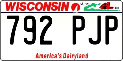 WI license plate 792PJP