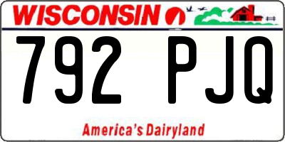 WI license plate 792PJQ
