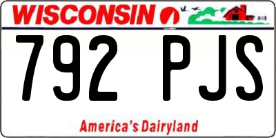 WI license plate 792PJS