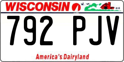 WI license plate 792PJV