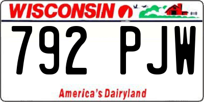 WI license plate 792PJW