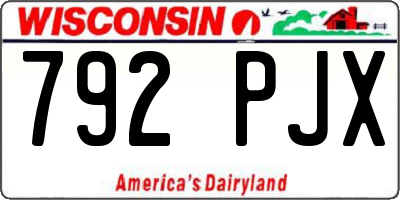 WI license plate 792PJX