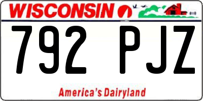 WI license plate 792PJZ