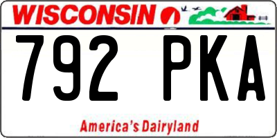 WI license plate 792PKA
