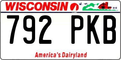 WI license plate 792PKB