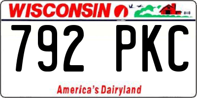 WI license plate 792PKC