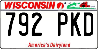 WI license plate 792PKD