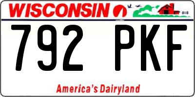 WI license plate 792PKF