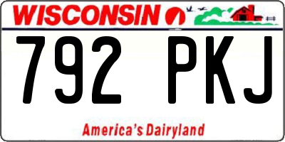 WI license plate 792PKJ