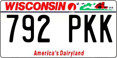 WI license plate 792PKK