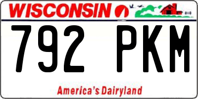 WI license plate 792PKM