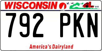 WI license plate 792PKN