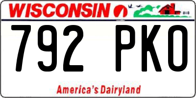 WI license plate 792PKO