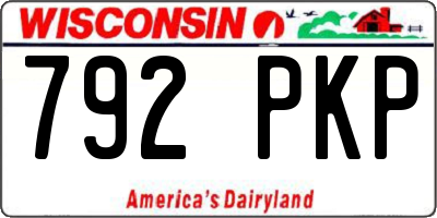 WI license plate 792PKP